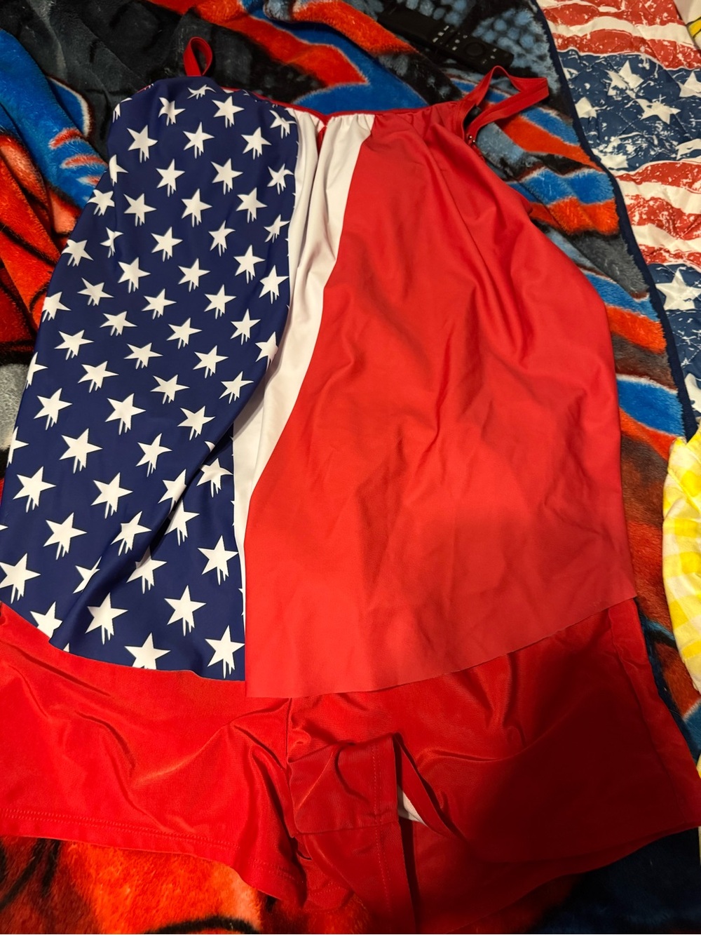 Women’s Red, White & Blue Star Swim Tankini Top and Bottoms